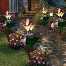 Открытый 8 светодиодов Солнечный свет мозолей цветок фея солнечный свет сада Колла Кол Газон лампа водонепроницаемый для патио двора декоративные