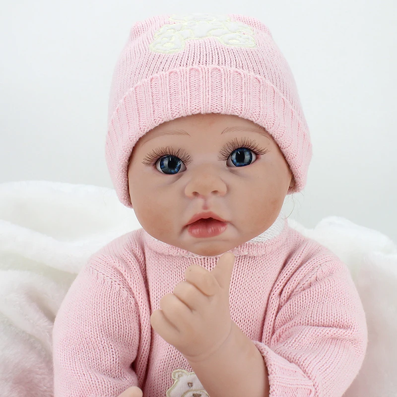 Кукла NPK Reborn Baby мягкая виниловая 22 дюйма коричневый мохеровый Рождественский