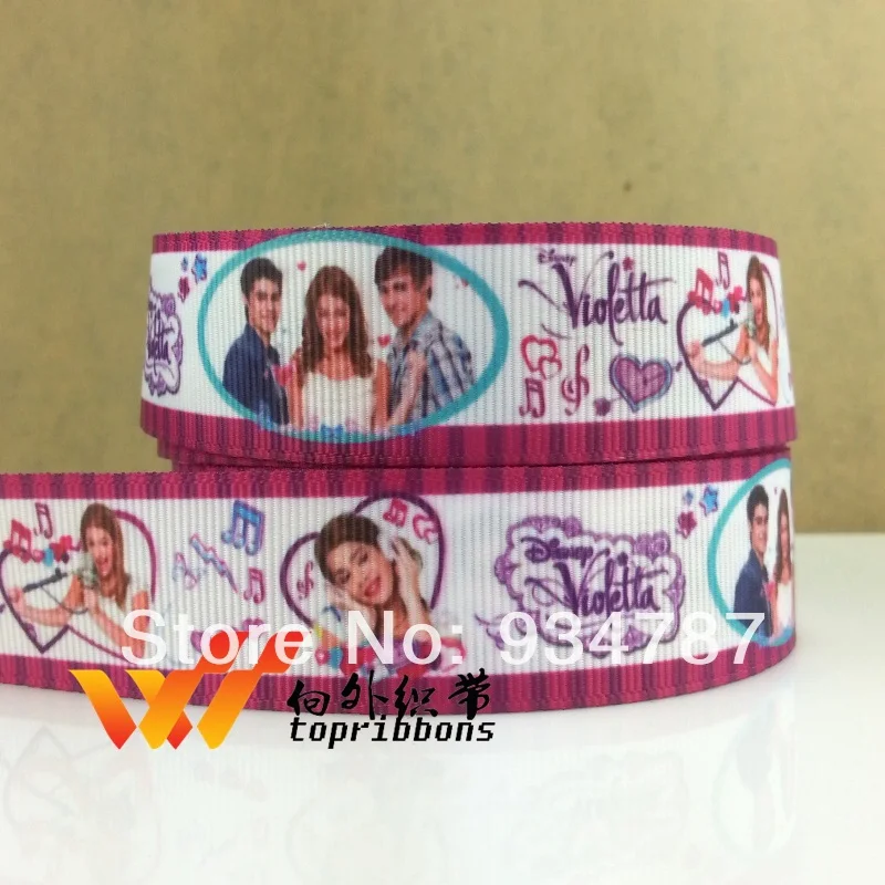 1464 50 ярдов мультфильм напечатанный grosgrain ленты 16999 - Цвет: 1464
