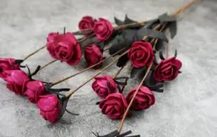 Длина 65 см 15 шт. красный фиолетовый розовый искусственный цветок розы свадебное украшение подарок на день Святого Валентина искусственный цветок - Цвет: rose red
