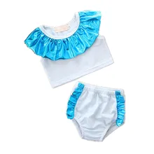 Lovely Kids Baby Girls Bikini Set Summer High Waist Swimwear Ruffles Two Pieces Swimsuit Bathing Suit Beachwear Swimming Suit