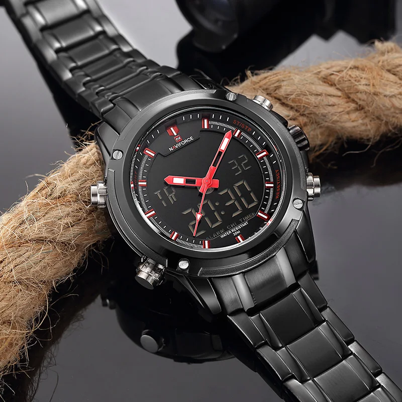  Top Luxury Brand NAVIFORCE Men Military Waterproof LED Sport Watches Men's Clock Male Wrist Watch r