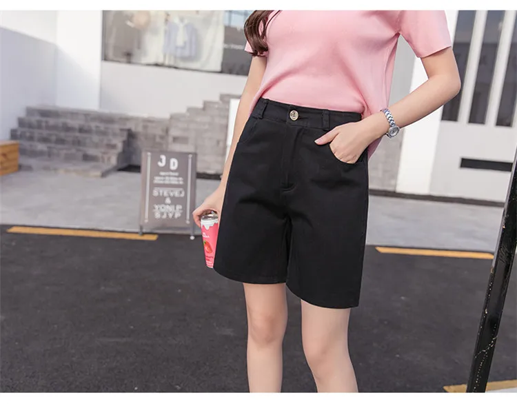 plus size clothing Hzirip 2020 Summer Women Hot Short Fashion Loose Cotton Wide Leg Shorts Candy Color Casual Shorts Womens Plus Size Bottoms S-3XL bike shorts women