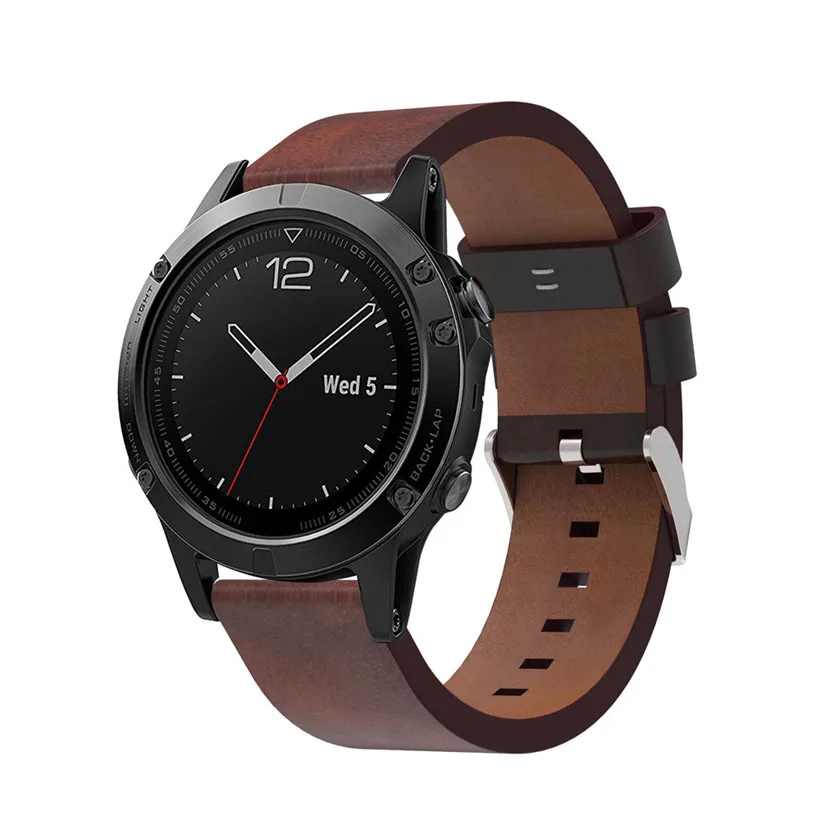 

High Quality Luxury Leather Strap Replacement Watch Band With Tools For Garmin Fenix 5 GPS Watch 80620