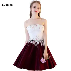 Suosikki 2018 бальное платье элегантное платье для выпускного вечера es короткие бисером Милая темно-Голубое платье для Выпускной Формальное