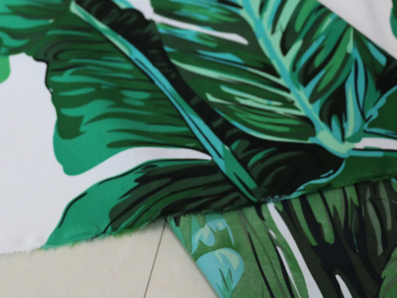 100 см* 150 см Тропический Принт cycas мягкий шифон ткань большой лист печати шифон пляжное платье материал не прозрачный