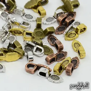 

Tibetan Style Glue-on Flat Pad Bails, Mixed Color, 16x6x5mm, Hole: 3mm; about 300pcs/200g