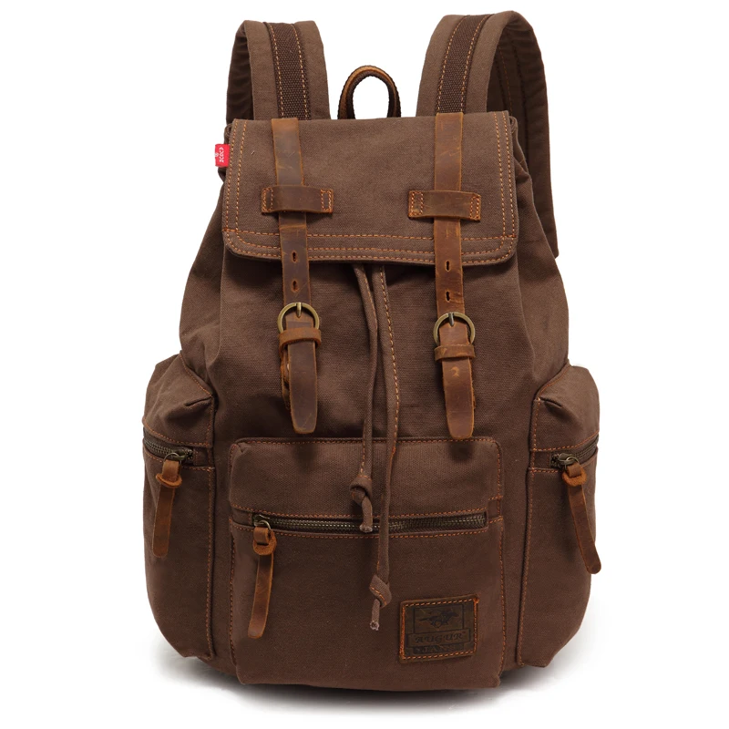 ФОТО Male fashion canvas backpack bag large capacity travel bag tool bag canvas backpack 14 laptop bag