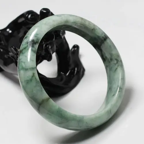 

free shipping 02084 Certified Grade "A" Natural Green Jadeite Jade Gems Bangle Bracelet