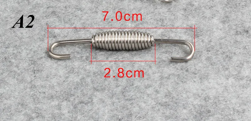 2 шт Универсальная выхлопная система мотоцикла пружины полностью вращающиеся пружины из нержавеющей стали крючки - Цвет: A2