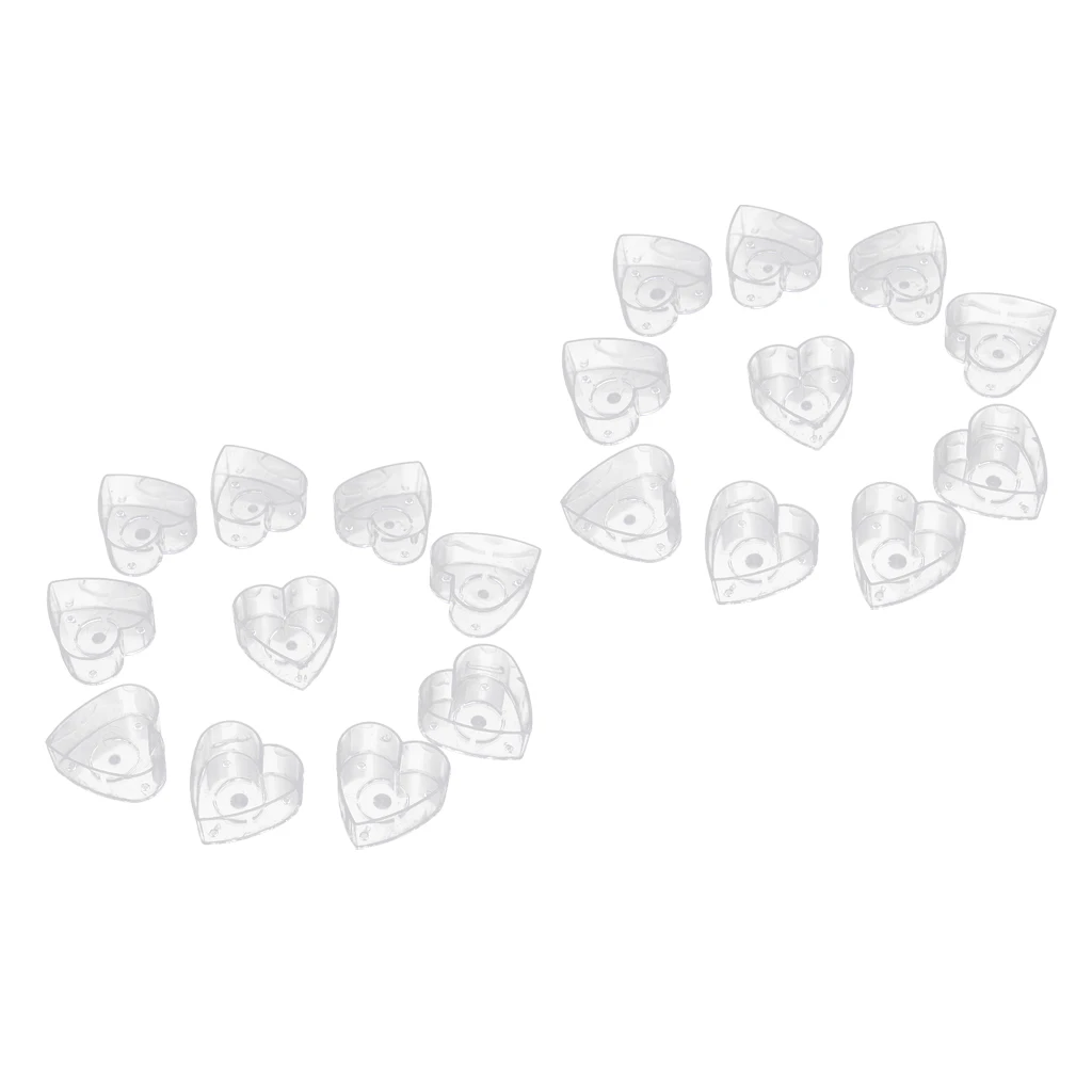 20 Pieces Wedding Gift Supply Love Heart Shaped Tea Light Clear Plastic Cup Holders DIY Candle Making