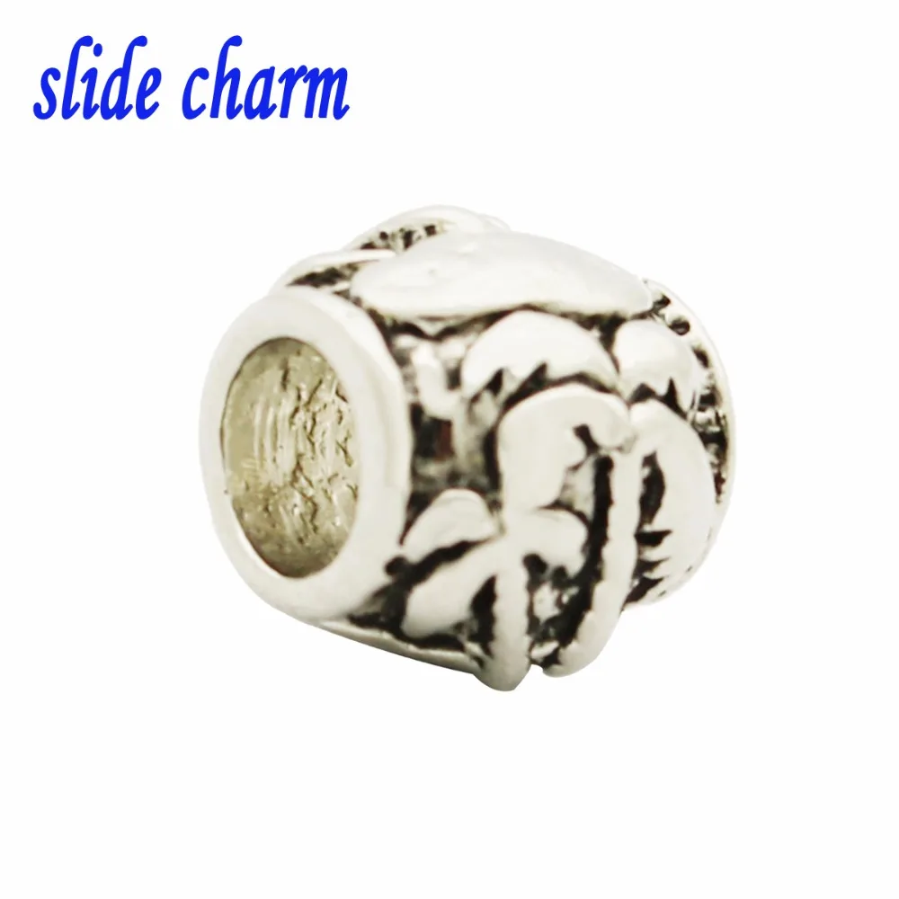 

slide charm Coconut Island amulet charm beads fit Pandora bracelet