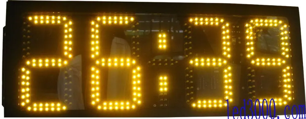 

large size outdoor waterproof 8inch height character 4digits amber color hours and minutes led clock(HOT4-8A)