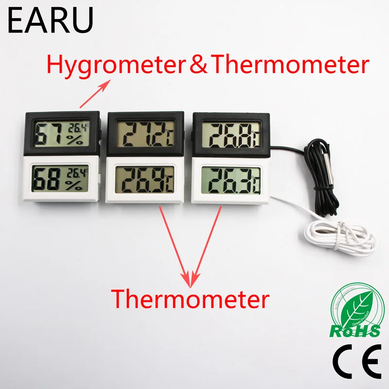 Цифровой мини-термометр для питомца с ЖК-дисплеем, измеритель температуры и влажности, датчик, термостат, гигрометр, пирометр, термограф