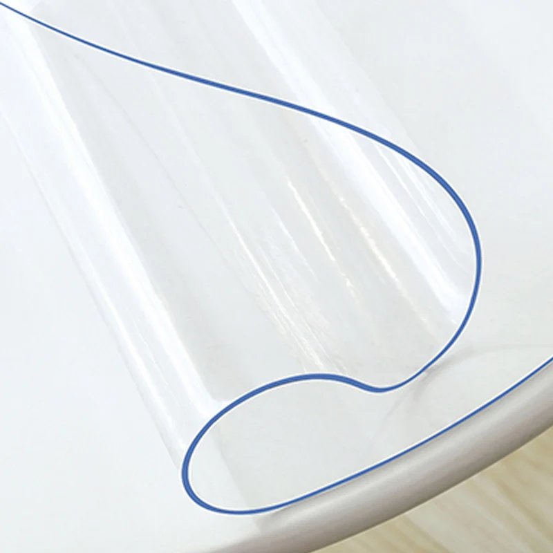  PVC Tablecloth Round Waterproof Transparent Kitchen Pattern Oil Table Cover Glass Soft Cloth Tablec