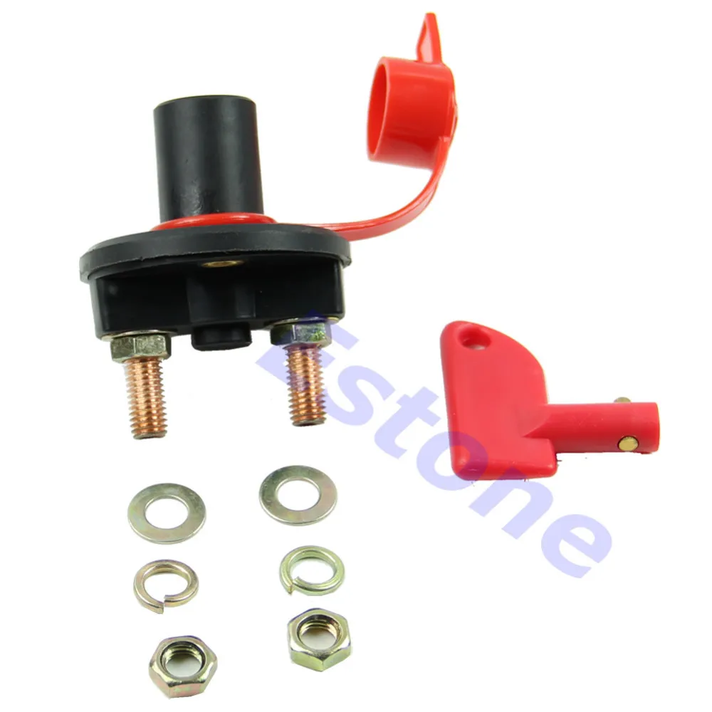 

Car Battery Disconnect Master Kill Switch Cut Off Marine RV With Removable Key