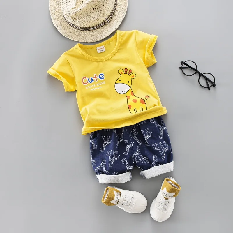 Moggi Cat Summer children clothing sets cartoon toddler Boys clothing sets top+pant 2Pcssets kids casual boys clothes suit (5)