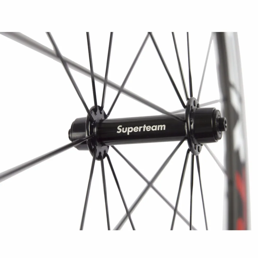 Sale SUPERTEAM 700C Full Carbon Road Wheelset 38mm Clincher Carbon Wheels China R13 Racing Bicycle Wheel 3