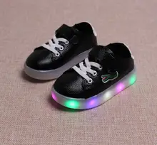 Мода мальчики девочки световой кроссовки мультфильм детей детей led мигает освещение casual shoes Rubber Anti-skid baby shoes
