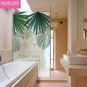 

Large leaf cactus plant electrostatic glue-free glass film bathroom bedroom window sitting room door office opaque glass film