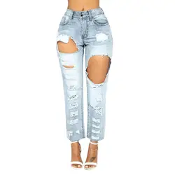 Srogem повседневное женские узкие джинсы плюс размеры рваные джинсы для женщин деним брюки ковбоя Mujer Befree Femme 2018 Nouveau 20