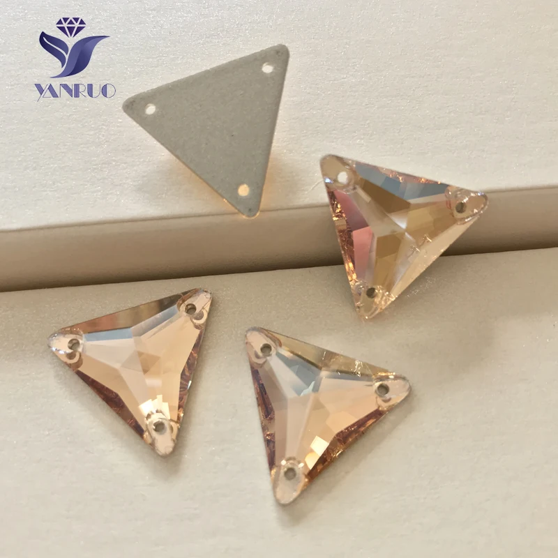 

YANRUO #3270 All Sizes GSHA High Quality Triangle Sewing Stones Crystals Flatback Sew On Strass Glass Rhinestone