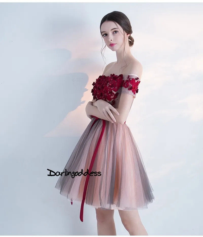 Robe De Cocktail сексуальные коктейльные платья с открытыми плечами с рукавами специальные бордовые Коктейльные Вечерние платья платье для встречи выпускников