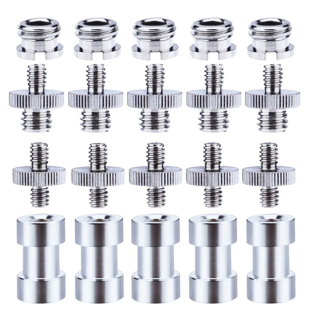 

1/4 to 3/8 Screw Adapter Converter Threaded Spigot Screw Mount for Camera Tripod Monopod Ballhead Flash Light Stand Shoulder Rig