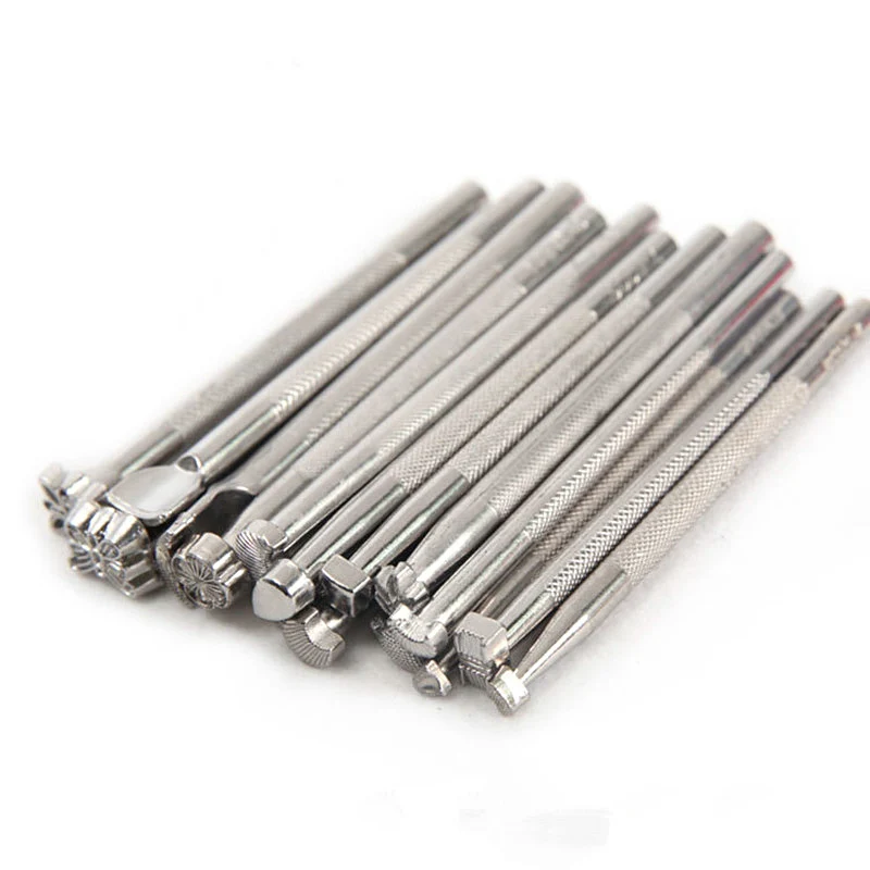 20pcs Leather Puncher Tools Working Saddle Making Set Carving Craft Stamping
