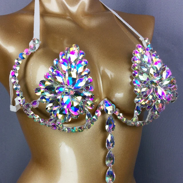 Samba Carnival Bra Rainbow Stone Belly dancing WIRE BRA