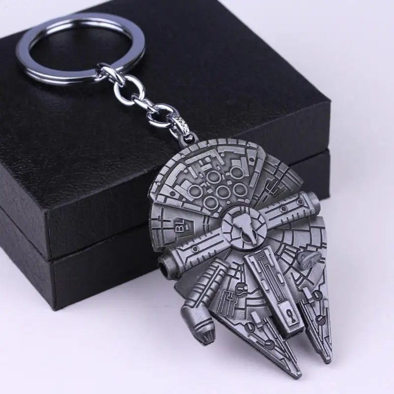 

High Quality Star Wars Millennium Falcon Keychain 4 Colors Alloy Spacecraft Model Beer Bottle Opener Key Chain Pendant For Fans