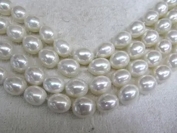 

egg side nuggets drop Pearl Gergous 8x10-15x20mm full strand freeform ivory white looose bead