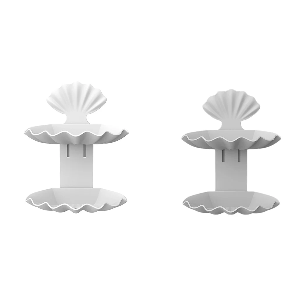 قذيفة الصابون طبق لاصقة مزدوجة طبقات طبق للصابون انفصال الصابون تخزين منظم رف الحمام