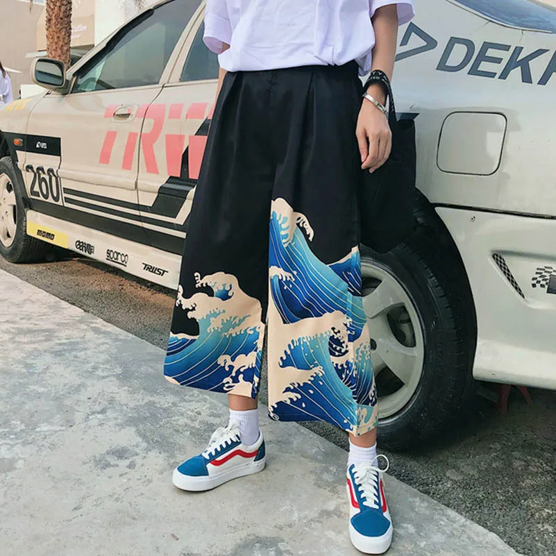 NiceMix 2020 летние японские Harajuku эластичные свободные брюки с высокой талией для