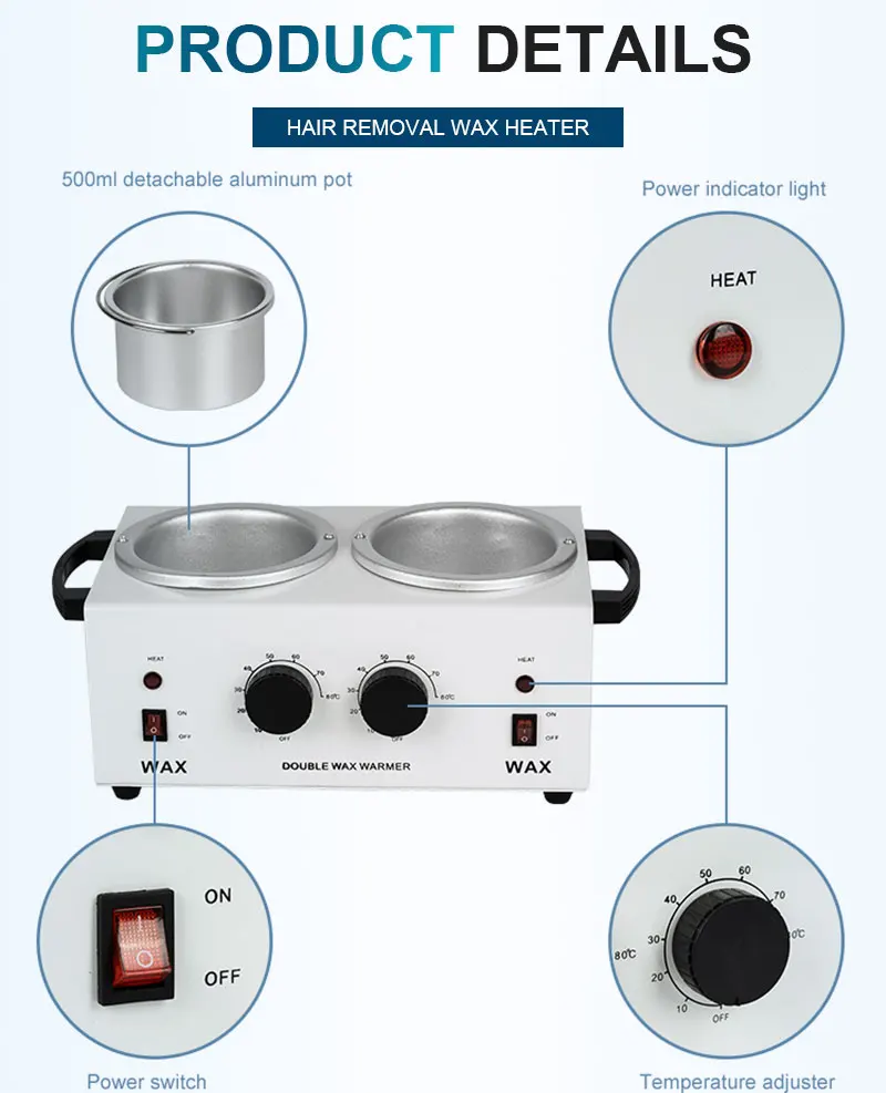 MEIERLI двойные горшки нагреватель для воска для эпиляции машина для парафинового воска нагреватель для рук и спа для ног Эпилятор инструмент для удаления волос