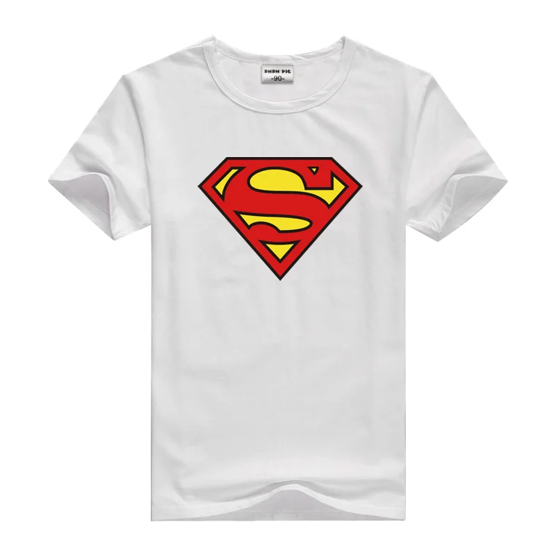 DMDM Pig с рисунком Бэтмена, пижама с рисунком Супермена короткий рукав футболки для Одежда для мальчиков и девочек детская одежда футболка Размеры на возраст 2, 3, 4, 5, годы детская одежда футболка - Цвет: Superman White