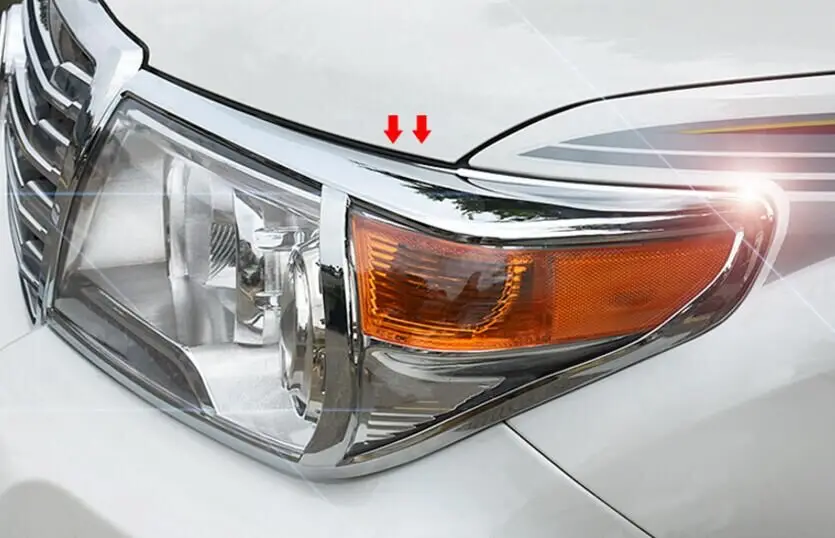Для Toyota Land Cruiser LC200 2012- ABS хромированный передний головной светильник, лампы, накладка, 2 шт