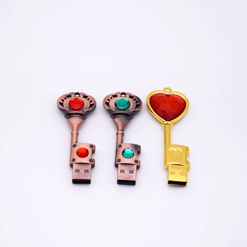 Fivestars Buy Usb 2.0 Metal Love Shape Key Pen Drive Custom Logo 32gb 16gb 4gb 8gb Flash Pendrive Wedding Gifts Memory Stick | Компьютеры