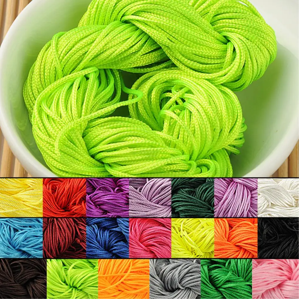 1mm 30 M/Spool Mix Color Nylon Black Satin Chinese Knotting Silky Macrame Cord Beading Braided