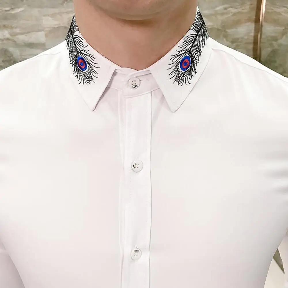 Весна Мужская мода Slim Fit классические удобные Повседневное с длинным рукавом Бизнес рубашка мужская формальная рубашка