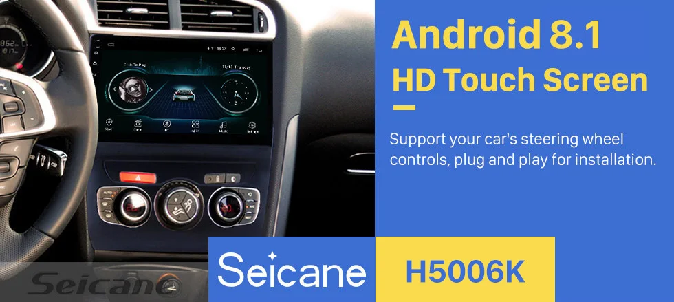 Seicane 10," 2din Android 8,1 gps Navi Автомагнитола для 2013 Citroen C4 головное устройство плеер Поддержка DVR камера заднего вида