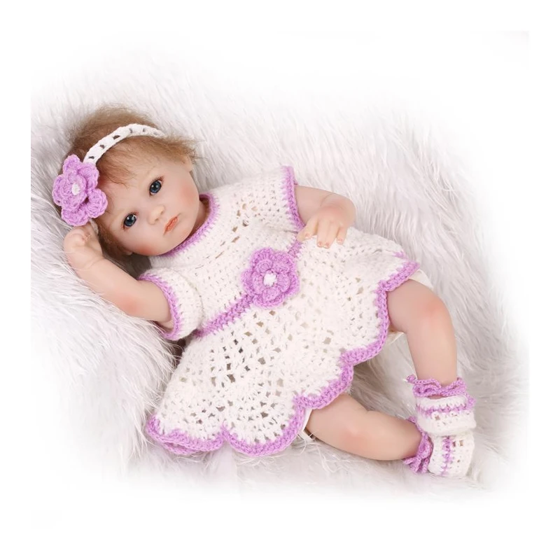 

17inch 42cm Soft Silicone Reborn Baby Dolls Sweet Vinyl Kids Brinquedo Play House Bedtime Toy Birthday Present for girls