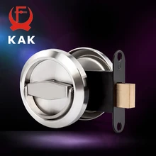 

KAK Stainless Steel 304 Recessed Invisible Cup Handle Privacy Hidden Door Locks Cabinet Pulls Handle Fire Proof Disk Ring Lock