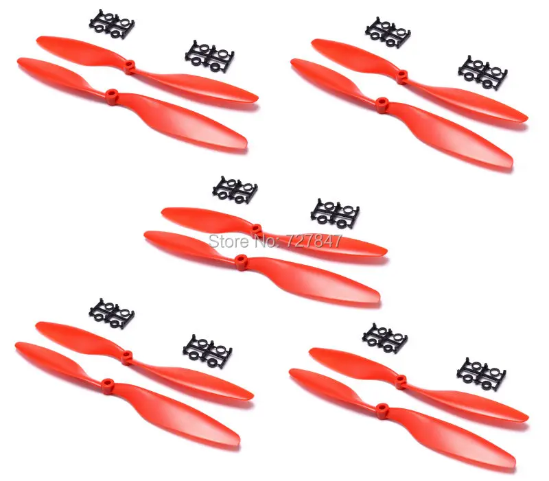 

1045 10"*4.5" Blade Propeller(Red) props For RC 4-axis KK Multicopter Quadcopter +Free shipping