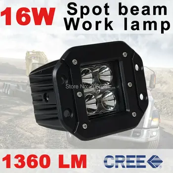 

Tkeapl THTMH 1x 16W spot Beam LED Work Light offroad Driving Lamp Car Truck Flush Mount
