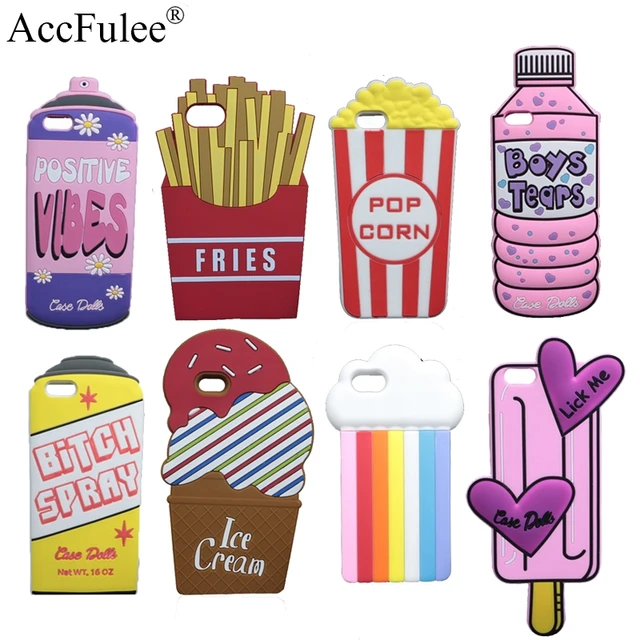 3D Cute Spray Paint Soft Case For iPhone X 5 5S SE 6 6S Plus 7 7S Plus