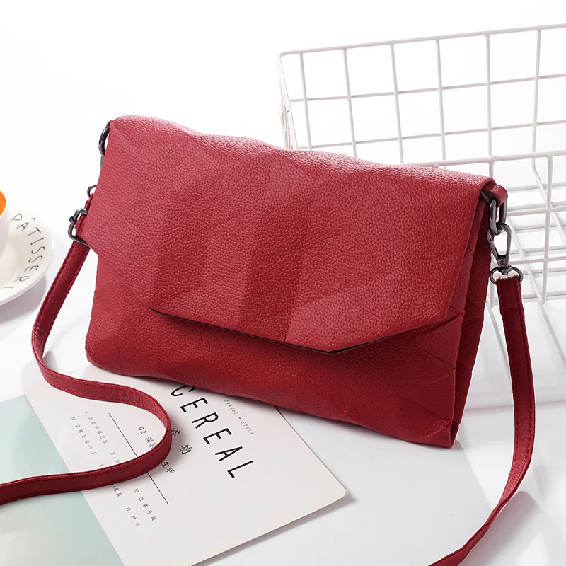 

PU Leather geometric crossbody messenger bags for women 2019 new arrival designer korean style chic shoulder bags