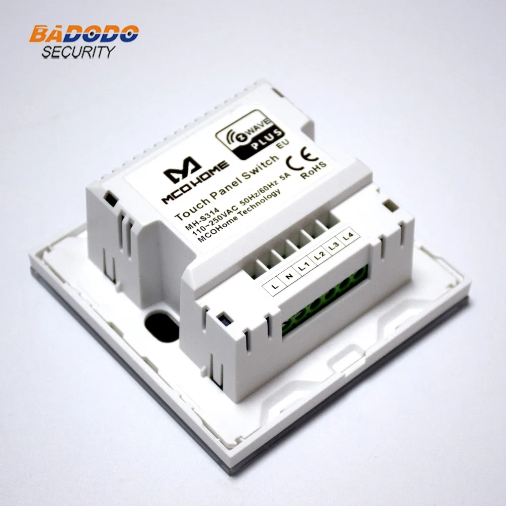 Z Wave Plus MCOHOME сенсорный Панель выключатель питания MH S314 EU868.42MHz 4 gang Вкл/выключите