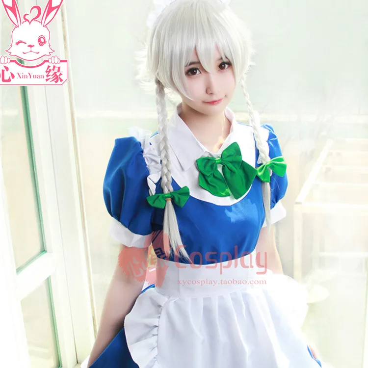Женский костюм горничной Izayoi Sakuya Cos для косплея из аниме проект TouHou наборы