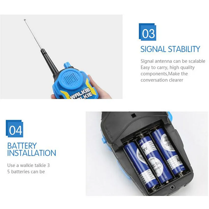2 PCS 50M Toy Walkie Talkies Mini Portable Kids Electronic Spy Handheld Two-Way Radio Children Outdoor Interphone Toy For Kids 5
